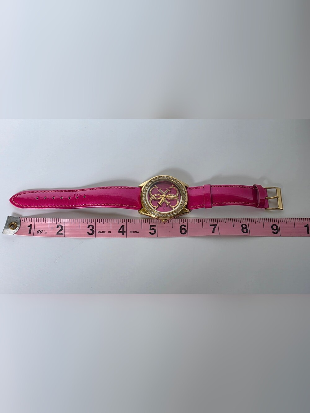 GUESS Gold-Tone Watch with Pink Dial and Pink Strap NEW BATTERY - Picture 13 of 17